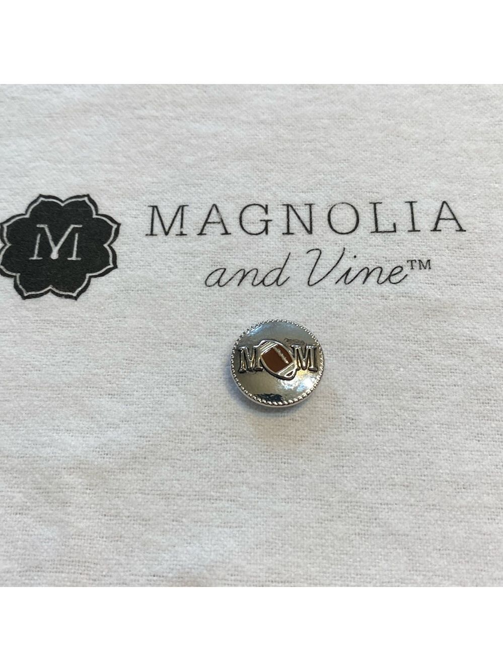 Magnolia and Vine “Football Mom” original size snap, new! Snap jewelry